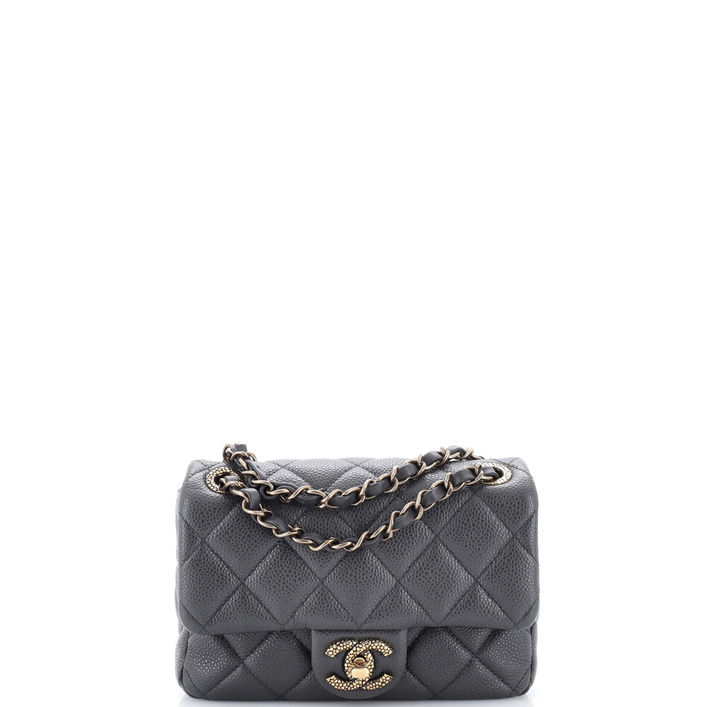 Chanel Mini Textured CC Classic Single Flap Bag